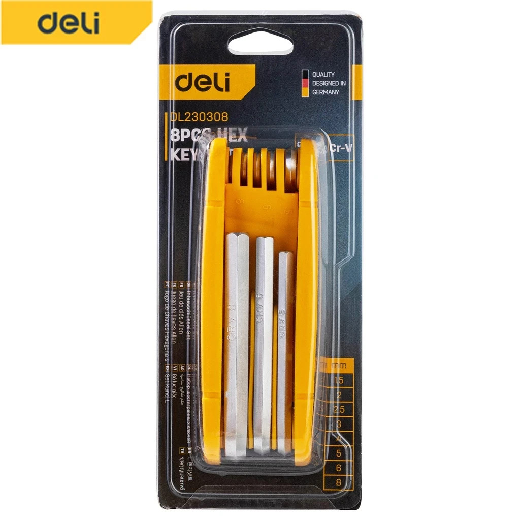 8-piece hexagonal socket set with foldable plastic housing. A pair of specificat