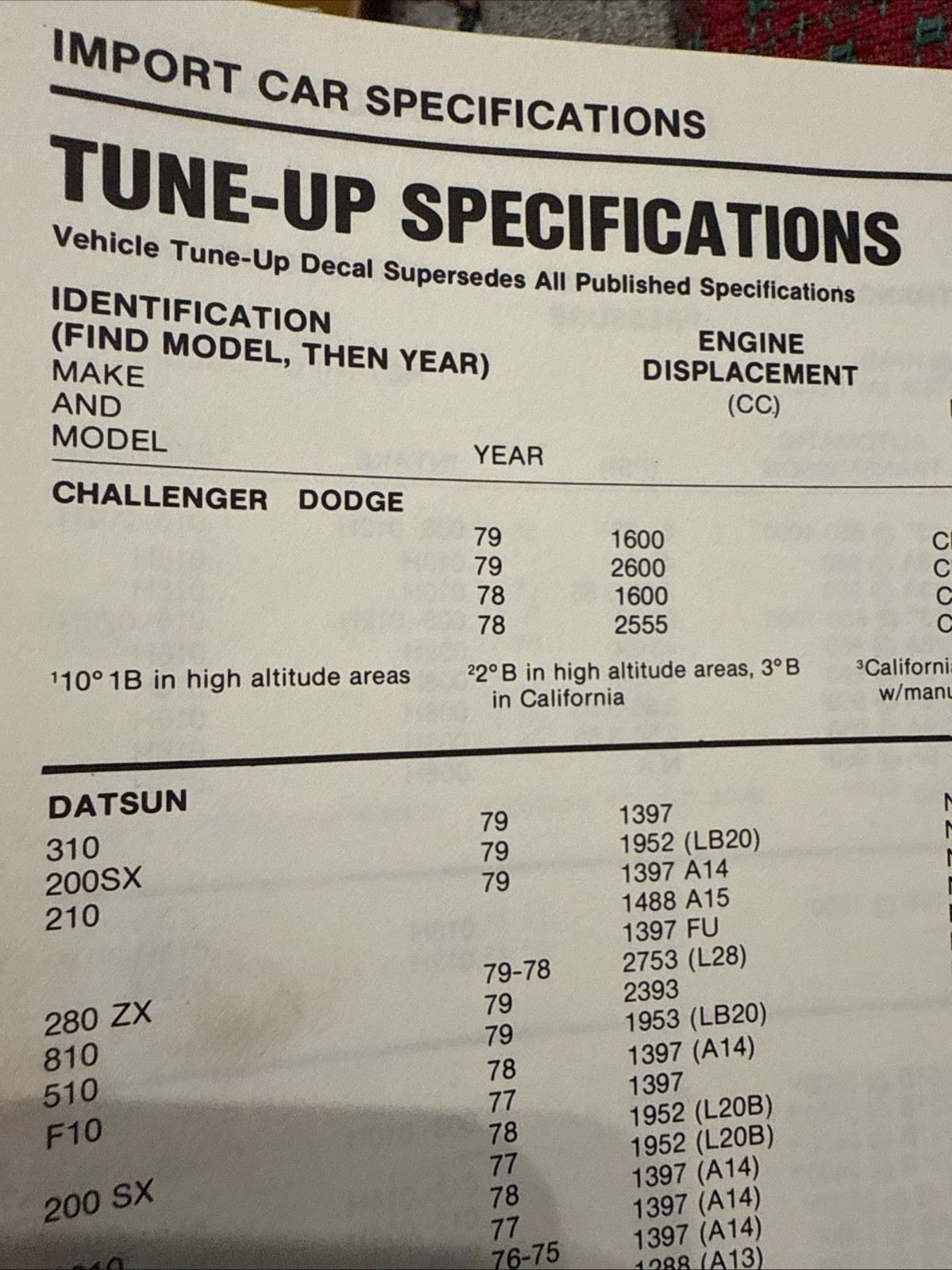Vintage MAC TOOLS Ignition Tune Up Specifications Manual 🇺🇸 Jeep International