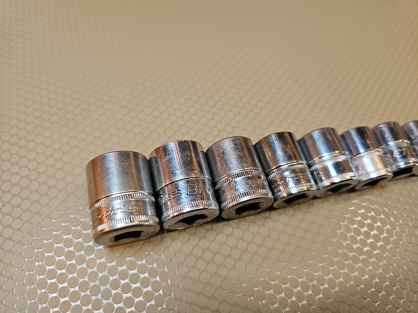 Snap-on FSM 11 pc 3/8″ 6-Pt Metric Shallow Socket Set- 9mm to 19mm USA *READ*