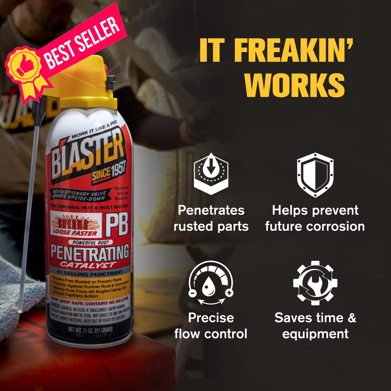 PB Blaster Penetrating Oil Spray, 11 oz Aerosol Cans (6-Pack) – Case of 6