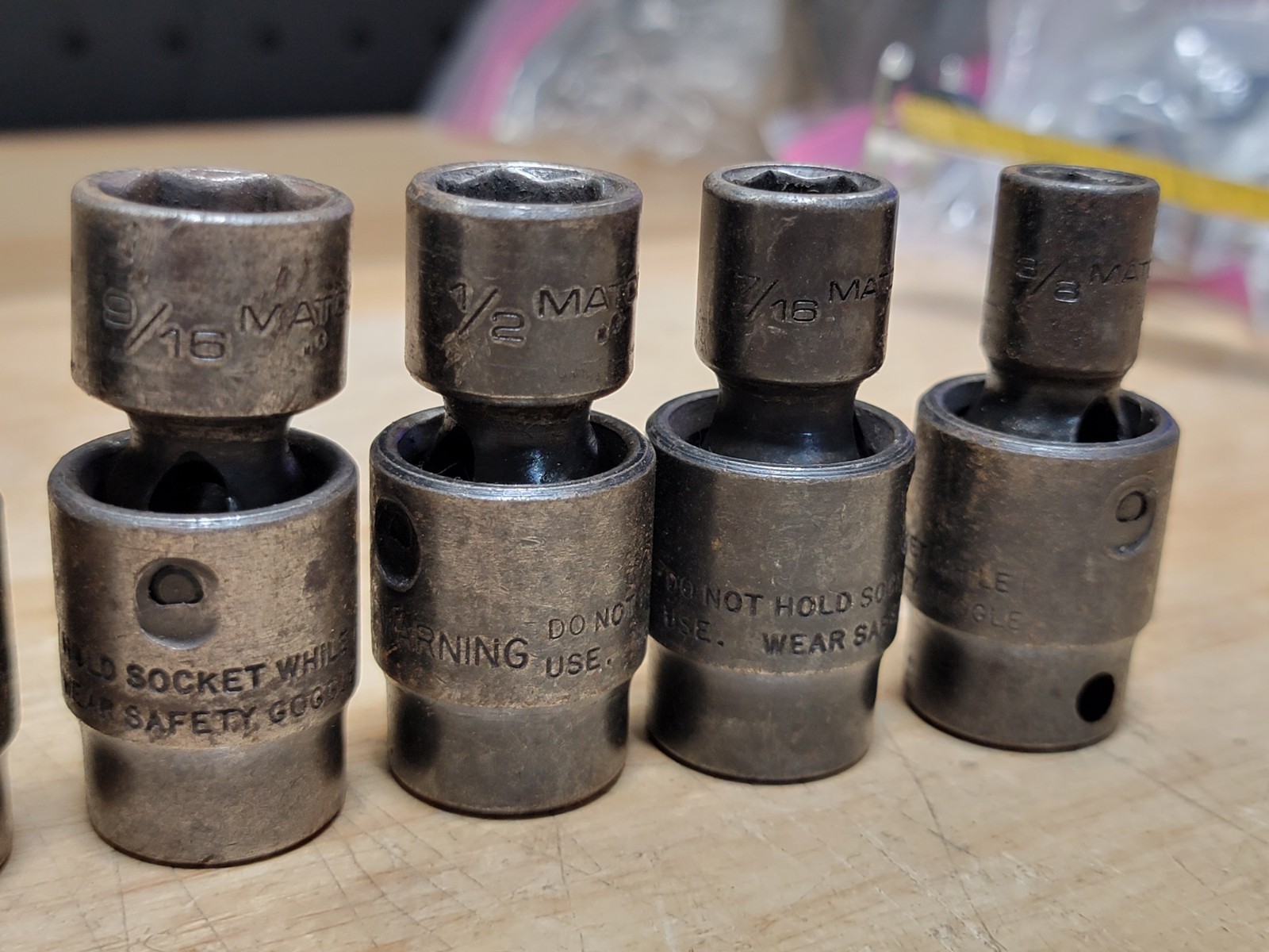 Matco SAE Universal Swivel Impact Socket 7pcs. Set 3/8″ Drive 6 Point