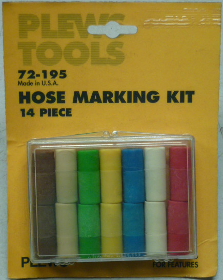 NOS! PLEWS 14pc. HOSE MARKING KIT, No. 72-195