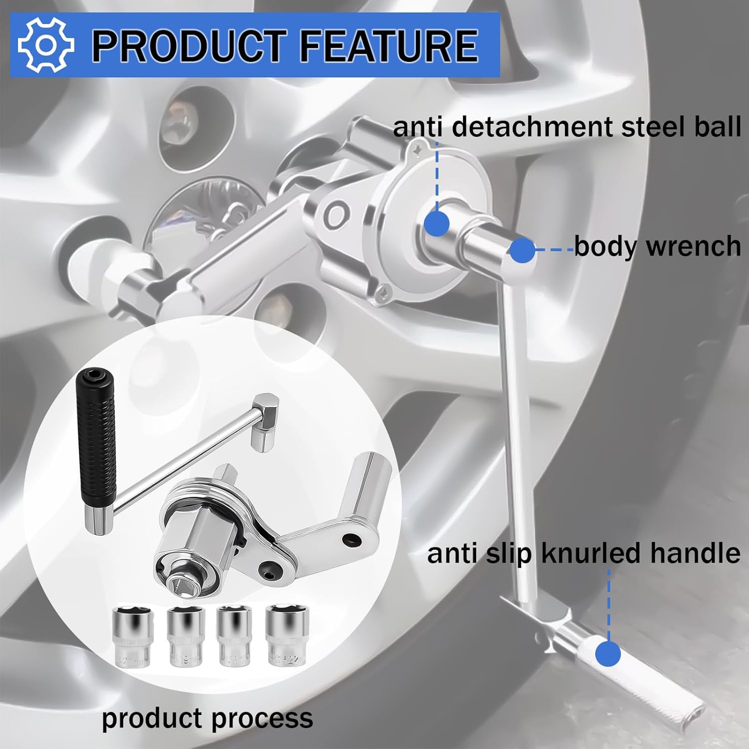 Heavy Duty Torque Multiplier Wrench Set Lug Nut Remover 17 19 21 22 Tire Change