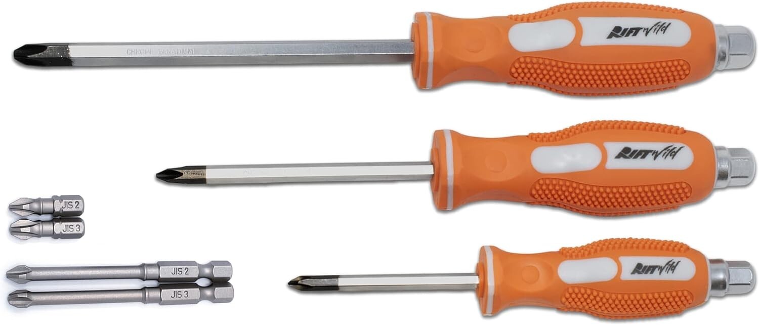 JIS Metric Screwdriver Set Solid Tang Screw Driver 7-Piece #1 #2 #3 0059-005/006