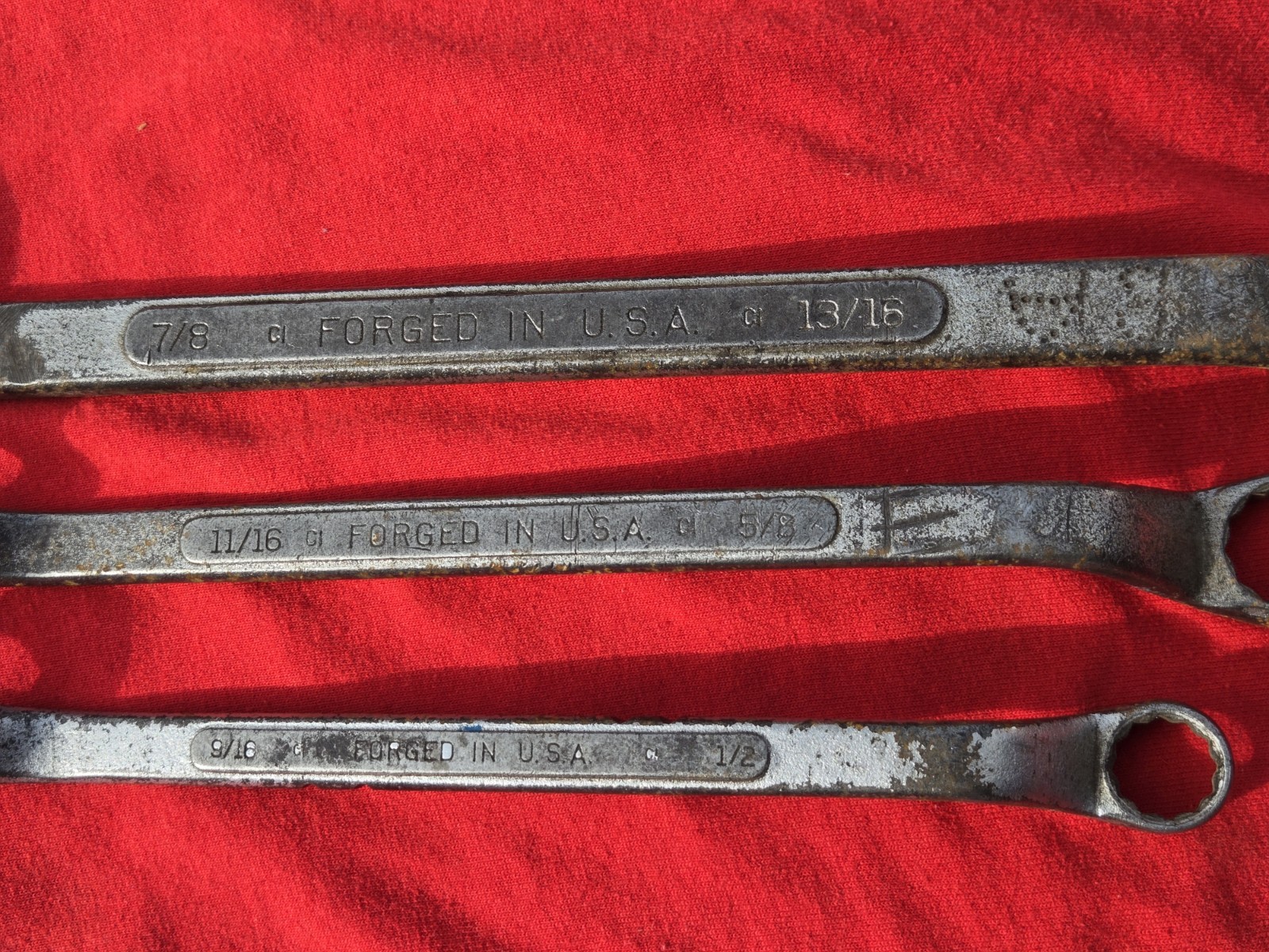 Vintage 1930’s Craftsman 3pc SAE Offset Box End Wrenches CI Made in USA