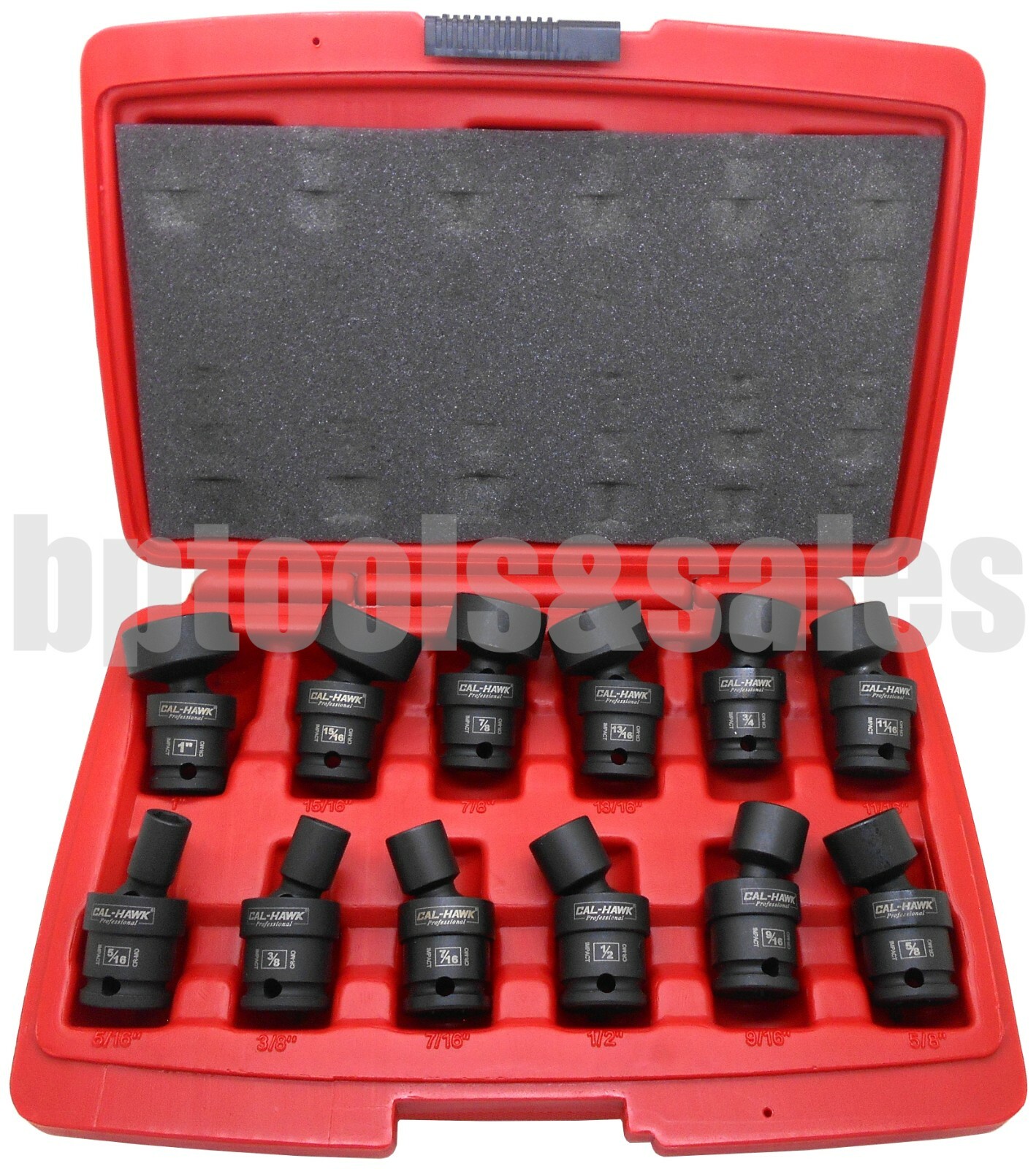 12-PC 3/8″ DR. (SAE) SHALLOW UNIVERSAL IMPACT BALL SWIVEL SOCKET SET