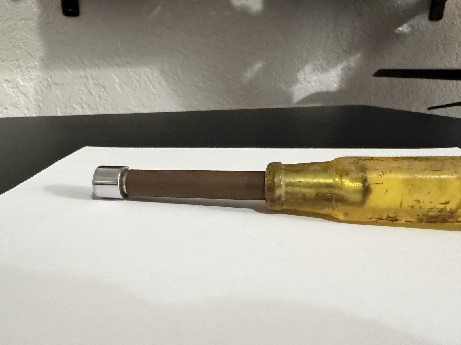 Snap On Tools 7/16″ Nut Driver Hallow Shank Clear Yellow Handle ND114 USA
