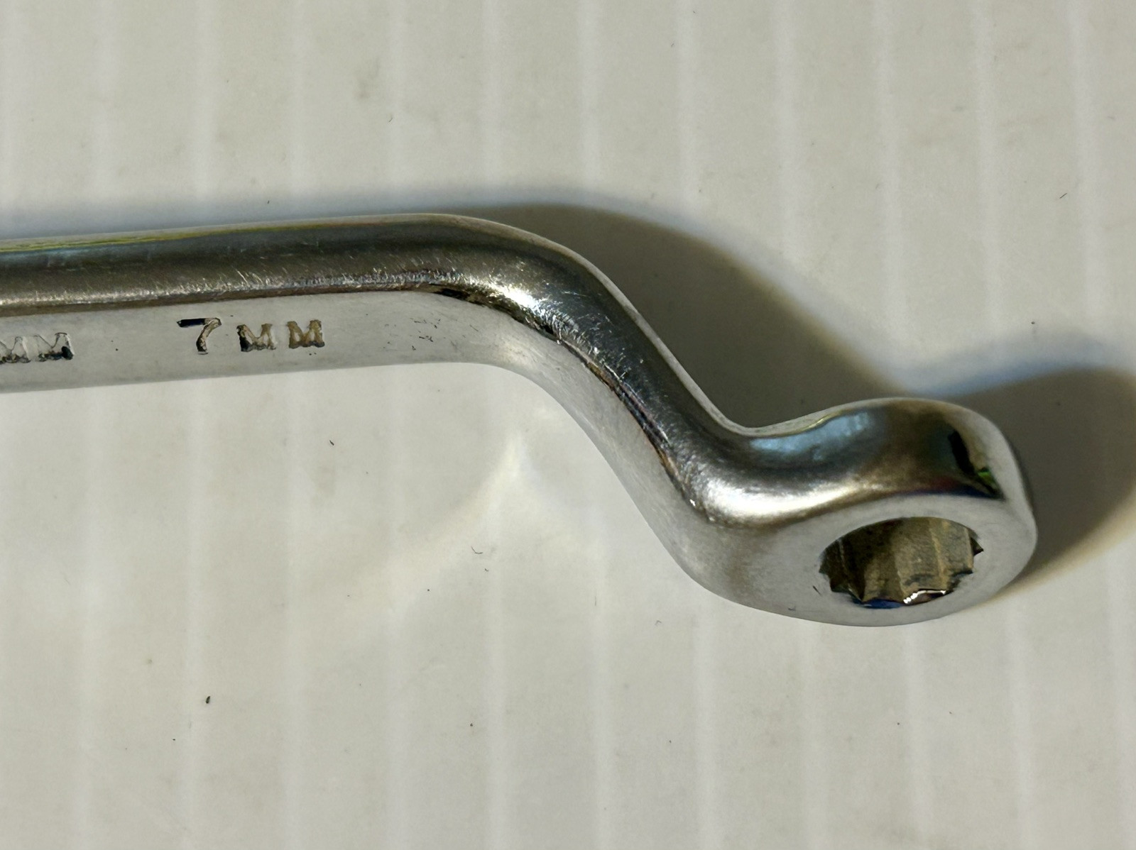 Vintage Duro/Indestro USA 929MM 6MM & 7MM Offset Box End 12 Pt Metric 4″ Wrench.