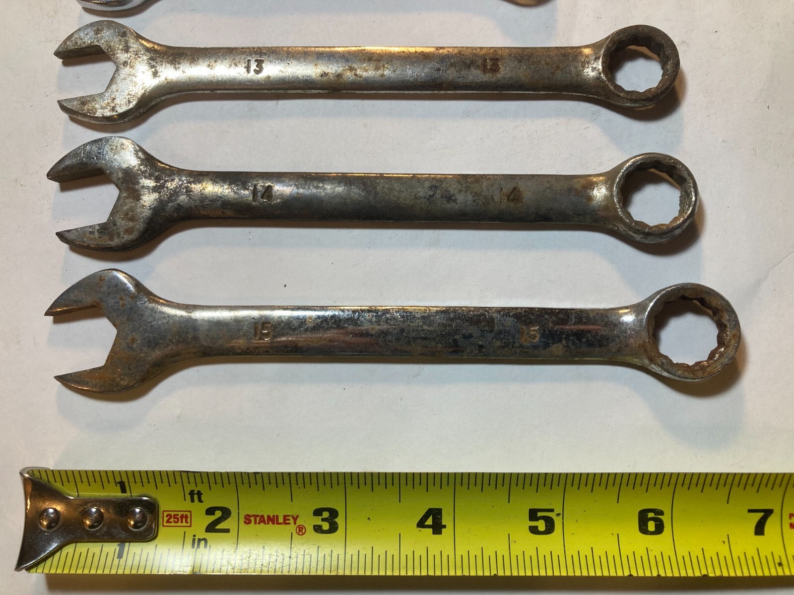 Vintage 6 Combination Wrenches 8, 10, 11, 13, 14, 15mm Steel Drop Forged Metric