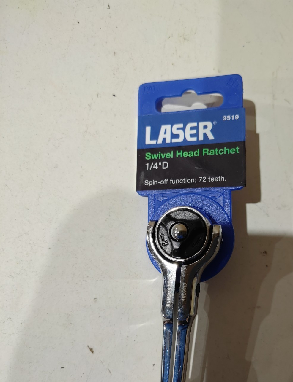 Swivel Head Ratchet 1/4″D With Spin-Off Function Laser 3519
