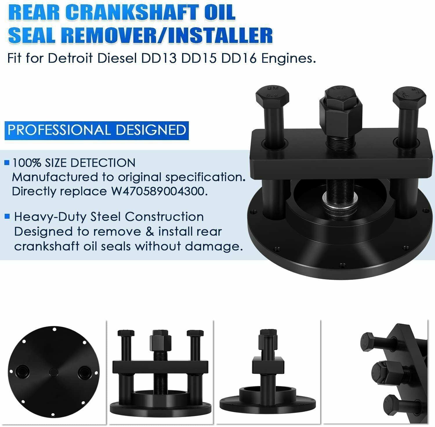 For Detroit DD13 DD15 Front & Rear Crankshaft Oil Seal Remove Install Tools Kit
