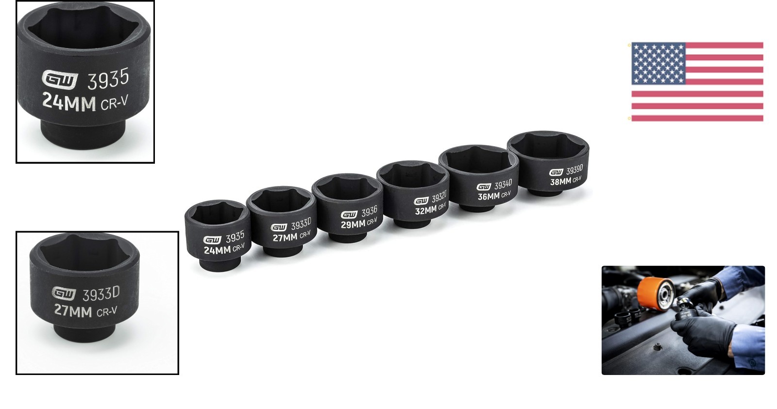 6 Pc. Oil Canister Socket Set – Perfect for Technicians and DIY Enthusiasts