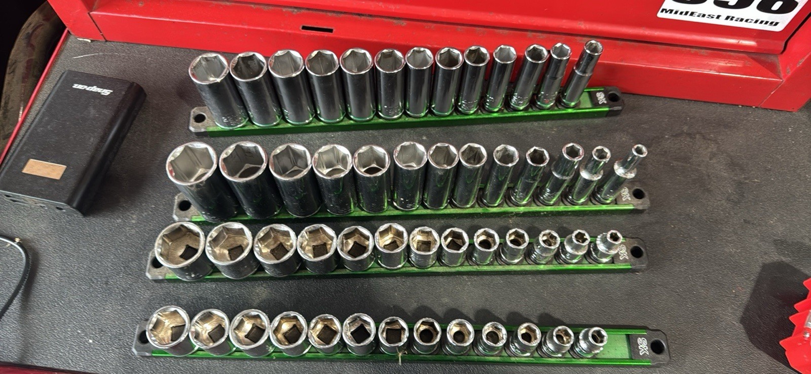 Sk New Style Chrome 3/8 Complete Set Metric And Standard Stubby And Deep Well