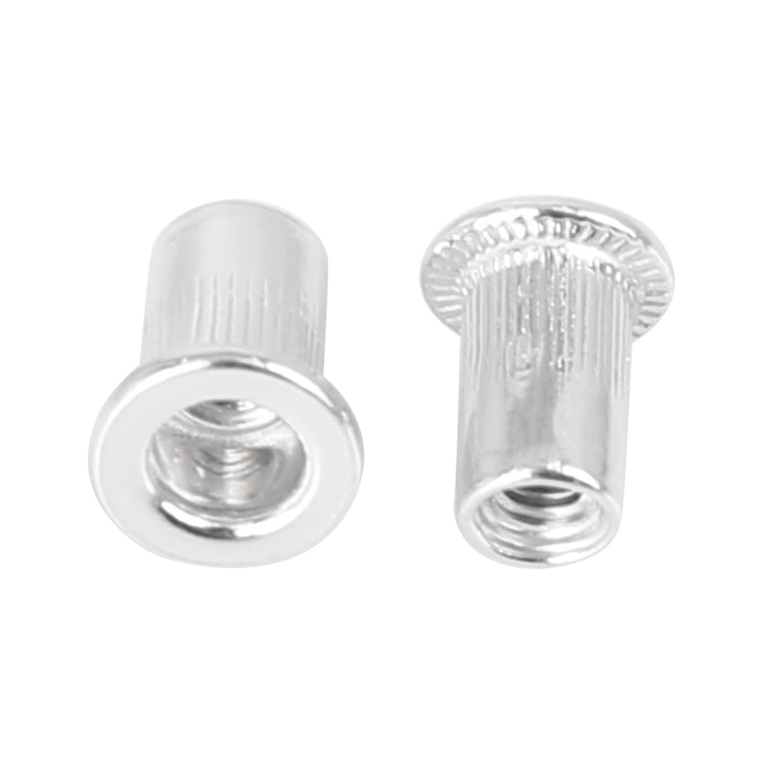 110 Pcs M3 Silver Tone Aluminum Alloy Car Flat Head Rivet Nut Threaded Insert