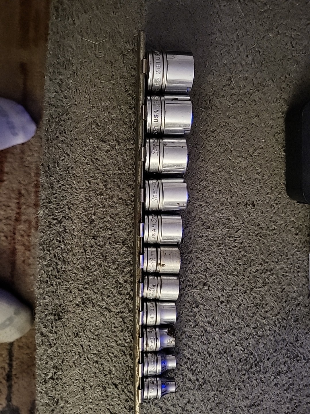 11 Pcs Snap On Socket Set 6 Pt Shallow 3/8” FS081-FS281 Sae