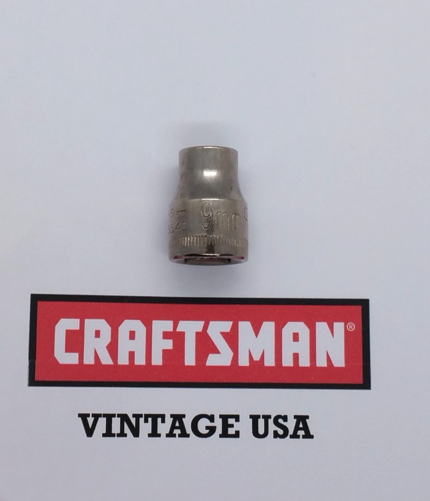 Vintage Craftsman 3/8″ Dr 9MM 6 Point Shallow Socket Metric Inverted G 43541 USA
