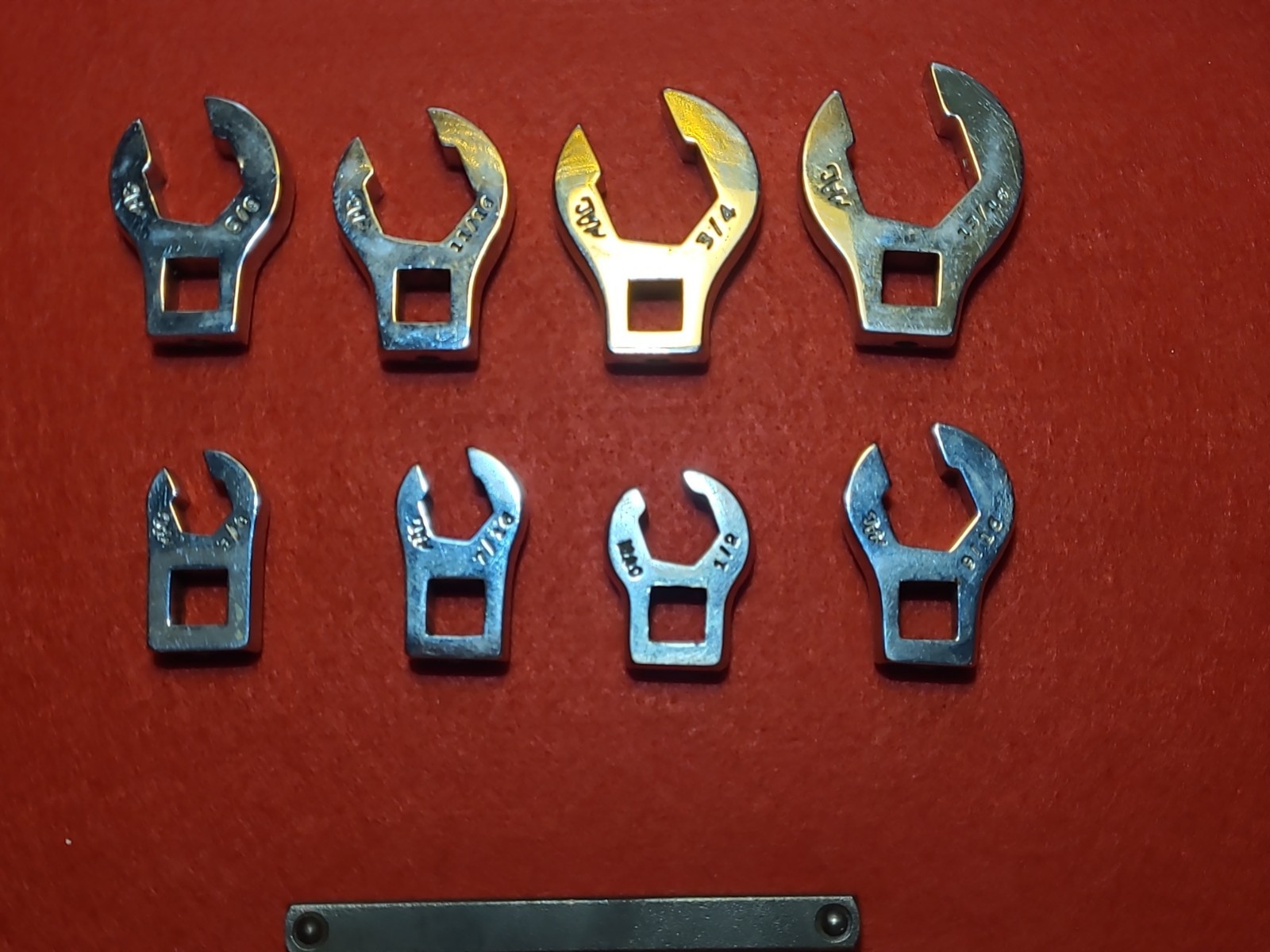 Mac 8pc 3/8 Drive SAE Crow Foot Flare Nut Wrenches Set 3/8-13/16 With Holder