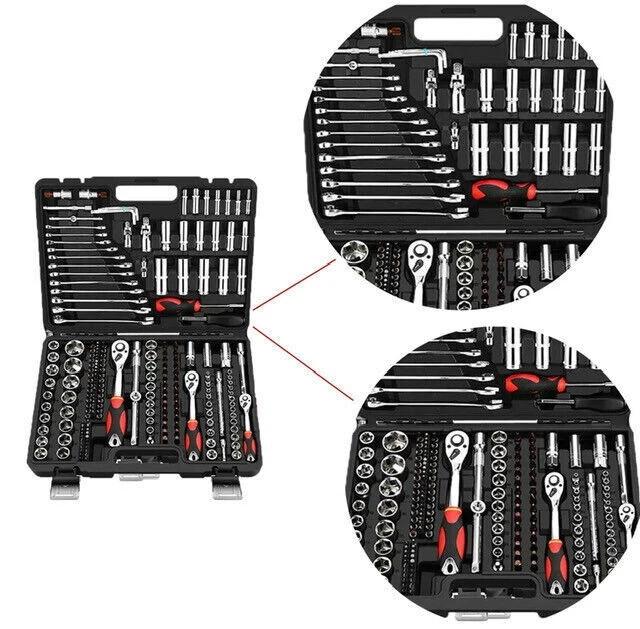 NEW 216PCS Socket Set 1/2″ 1/4″ 3/8″ Drive Mechanic Tool Kit – Green