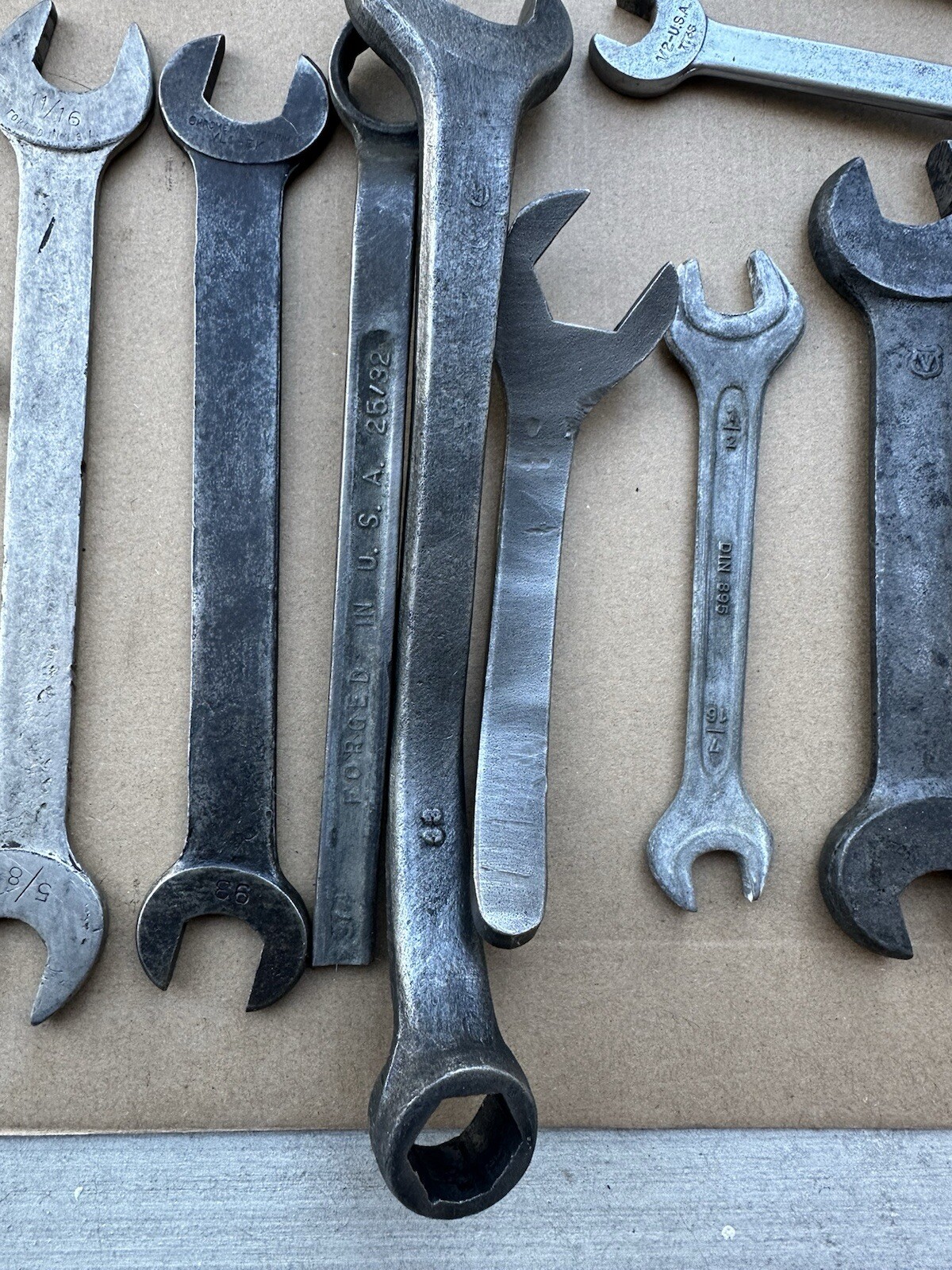 Vtg USA Combo Wrench Mixed Lot SAE Metric 6pt 12pt Deere Shelley Specialty Etc