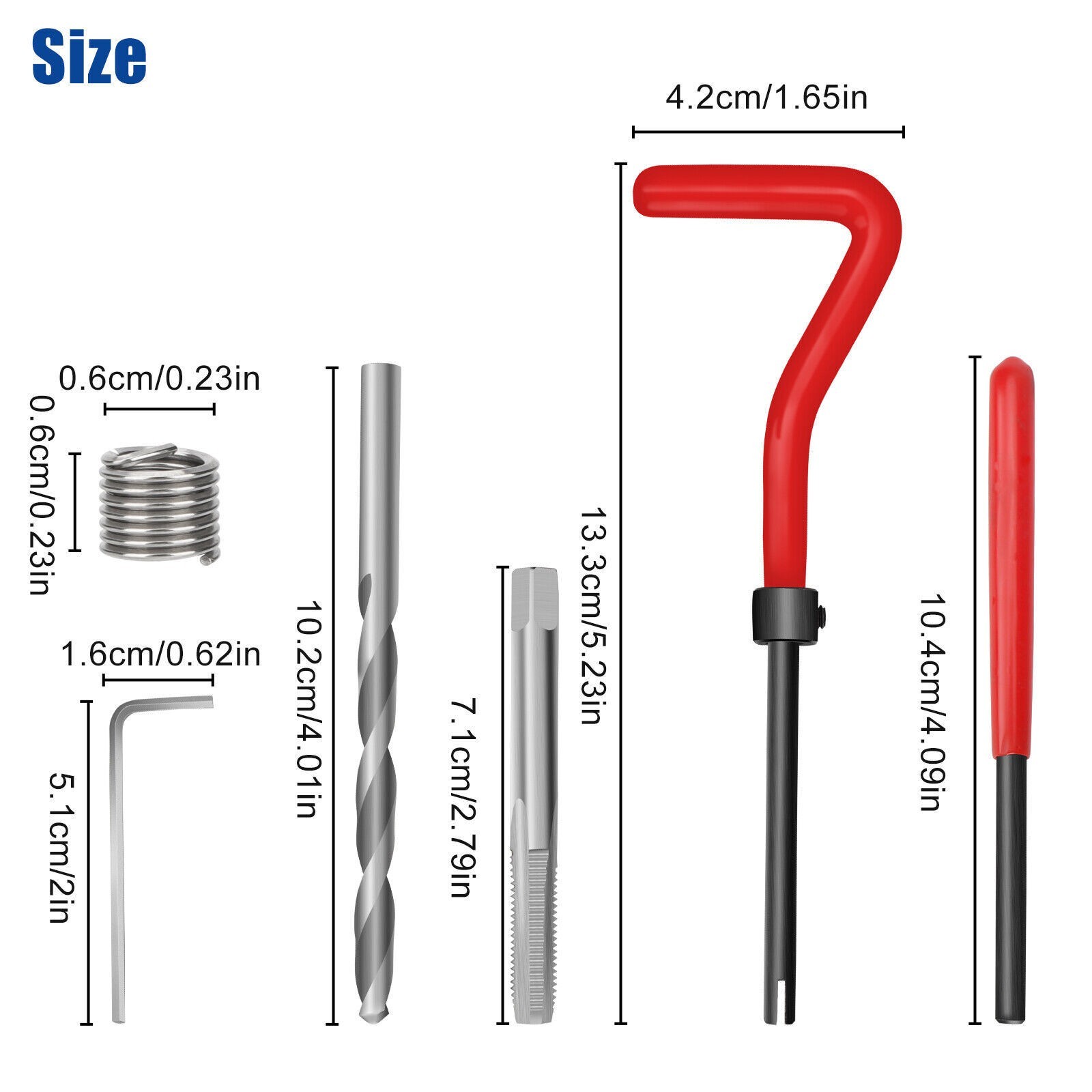 30 Piece M6 x 1.0mm Thread Repair Kit, HSS Drill Helicoil Kit Helicoil Repair US