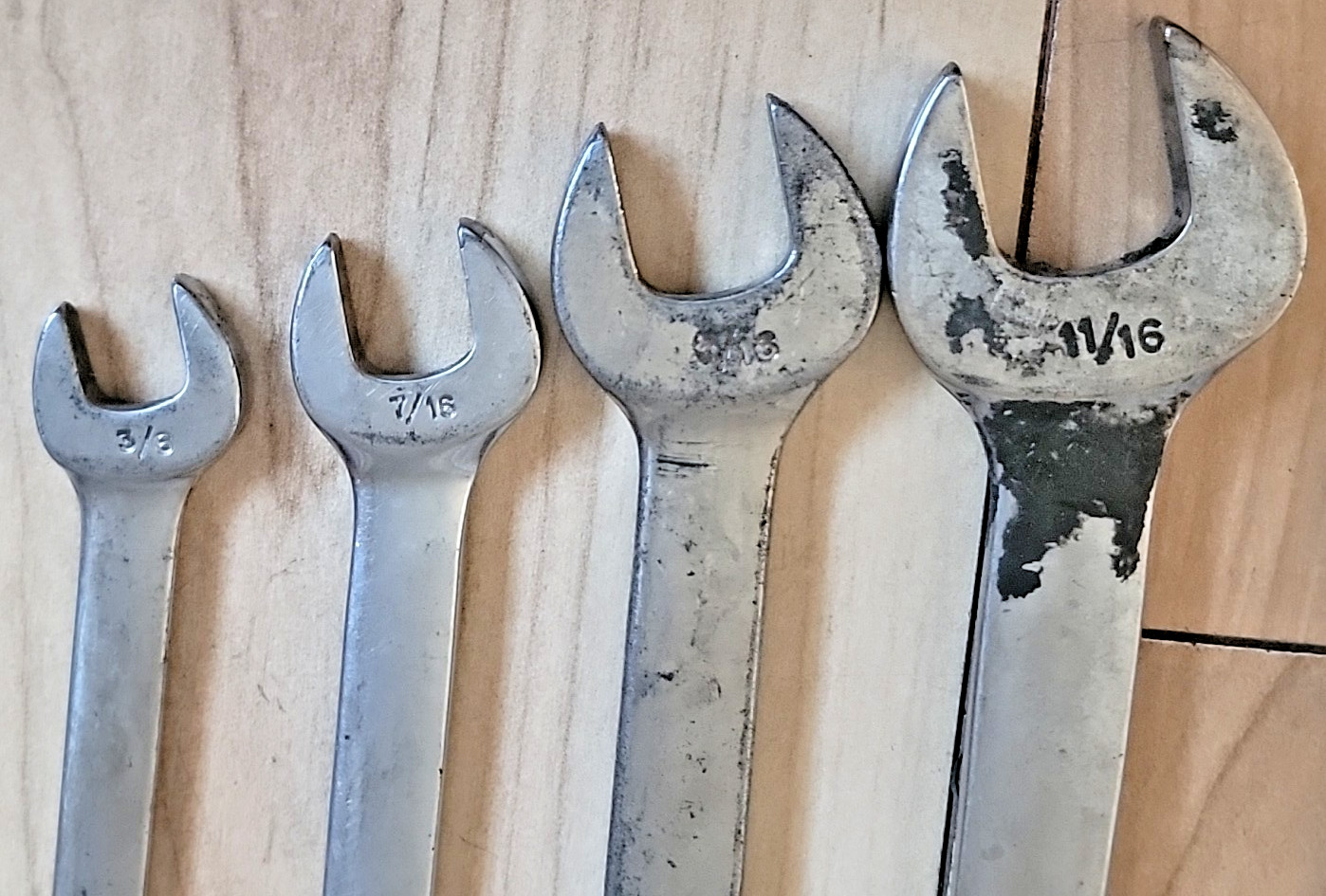 Snap-On Wrenches Combination SAE OEX & OSH 7/8 3/4 11/16 9/16 1/12 7/16 3/8 READ