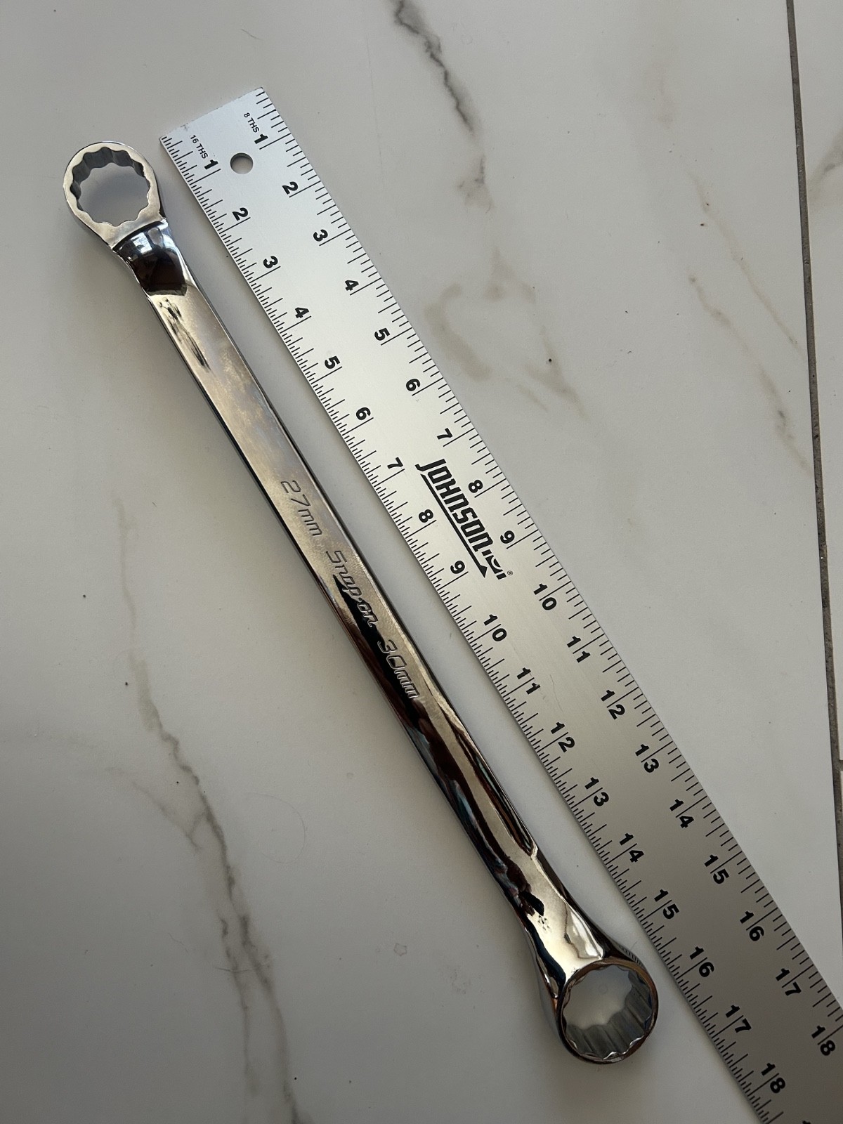 Snap-On XBM2730A 27mm 30mm 12-Pt Metric Flank Dr 10º Offset Box Wrench Brand New