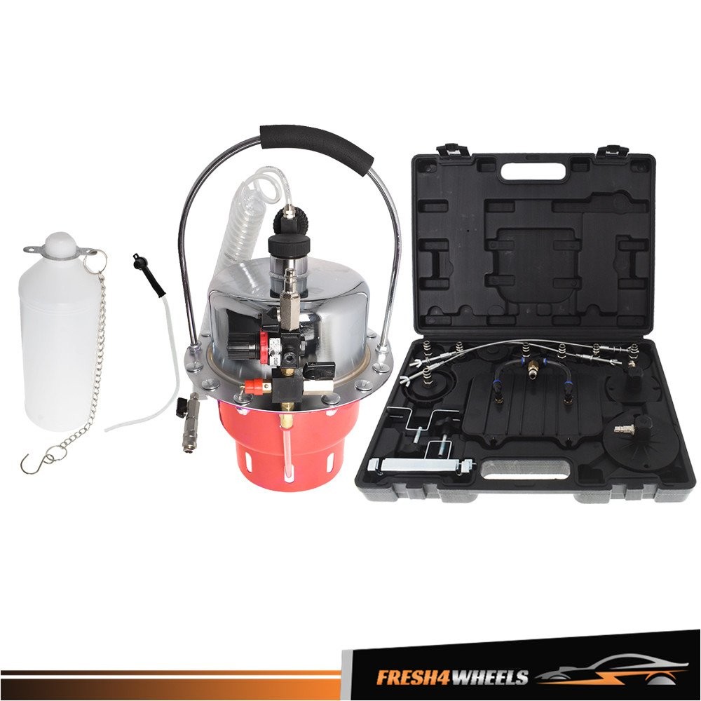 Portable Pneumatic Air Pressure Kit Brake & Clutch Bleeder Valve System Tool Set