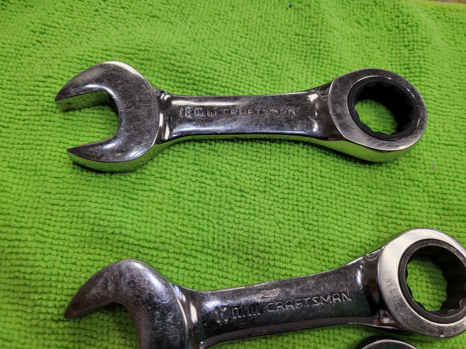 Craftsman 10mm 11mm 15mm 17mm 18mm Stubby Ratchet Wrench Cmmt set of five