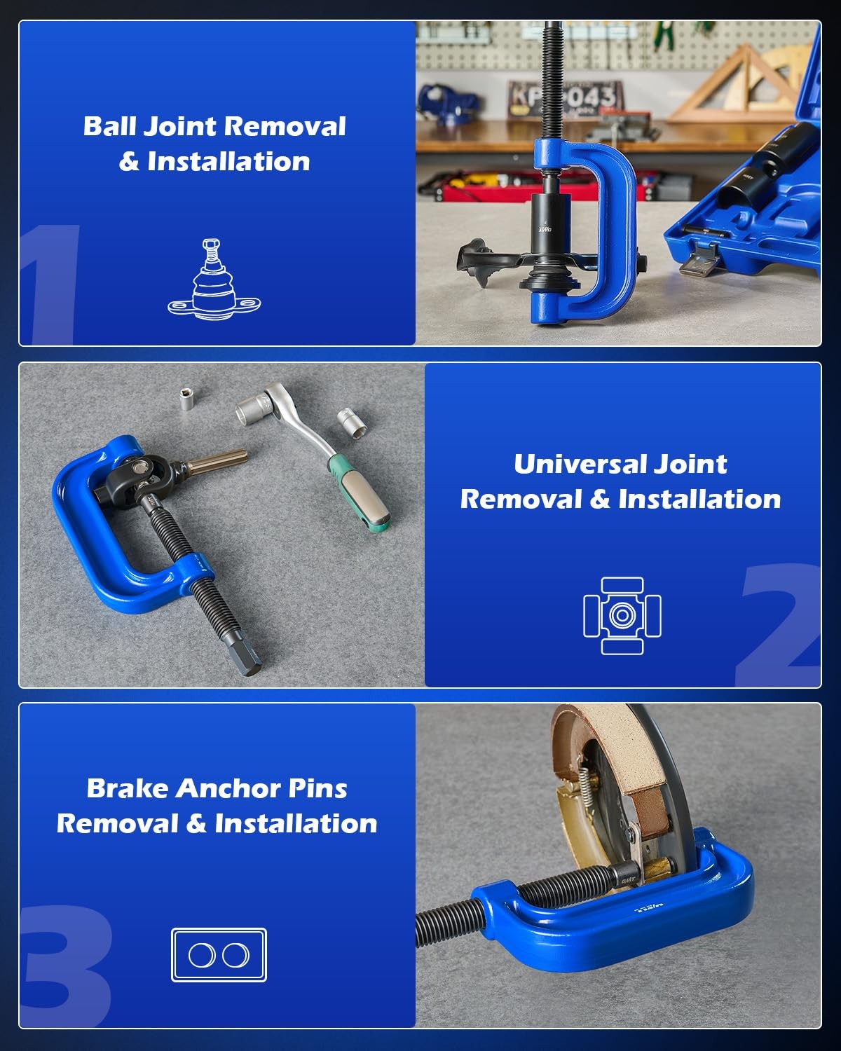 Orion Motor Tech 21PCS Ball Joint Press Kit U Joint Removal Tool 2WD 4WD