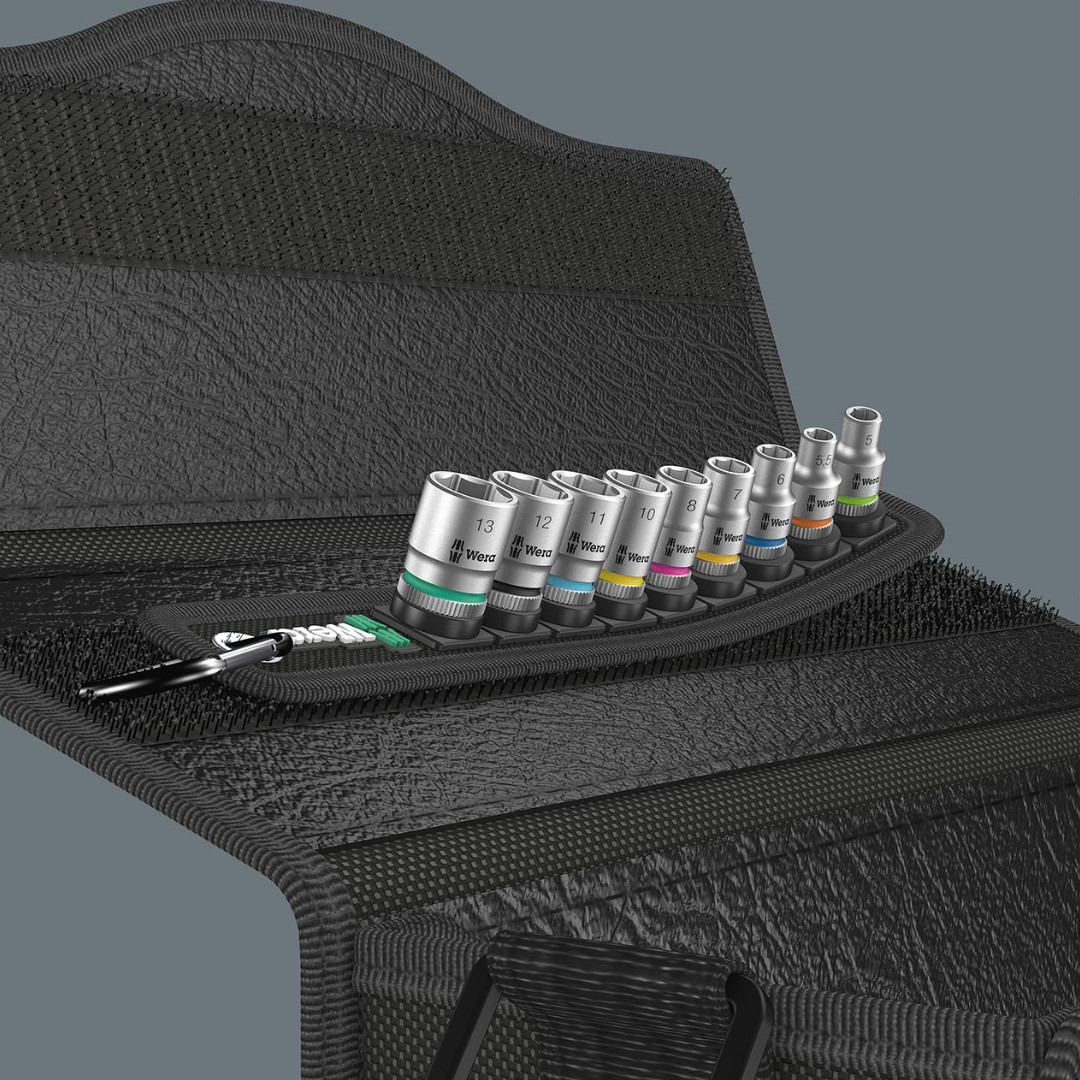 Wera 1/4-Inch Drive Metric Socket Set on Storage Belt (9-Piece) | Zyklop Sock…