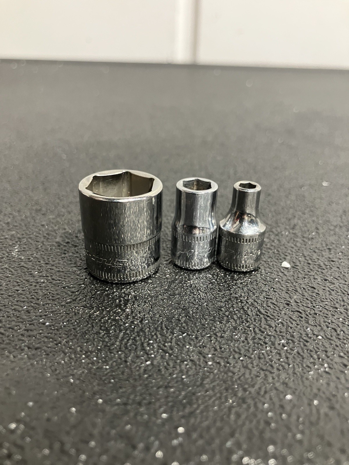 Snap On 1/4 Shallow Chrome Sockets TMM15 TMM7 TMM4