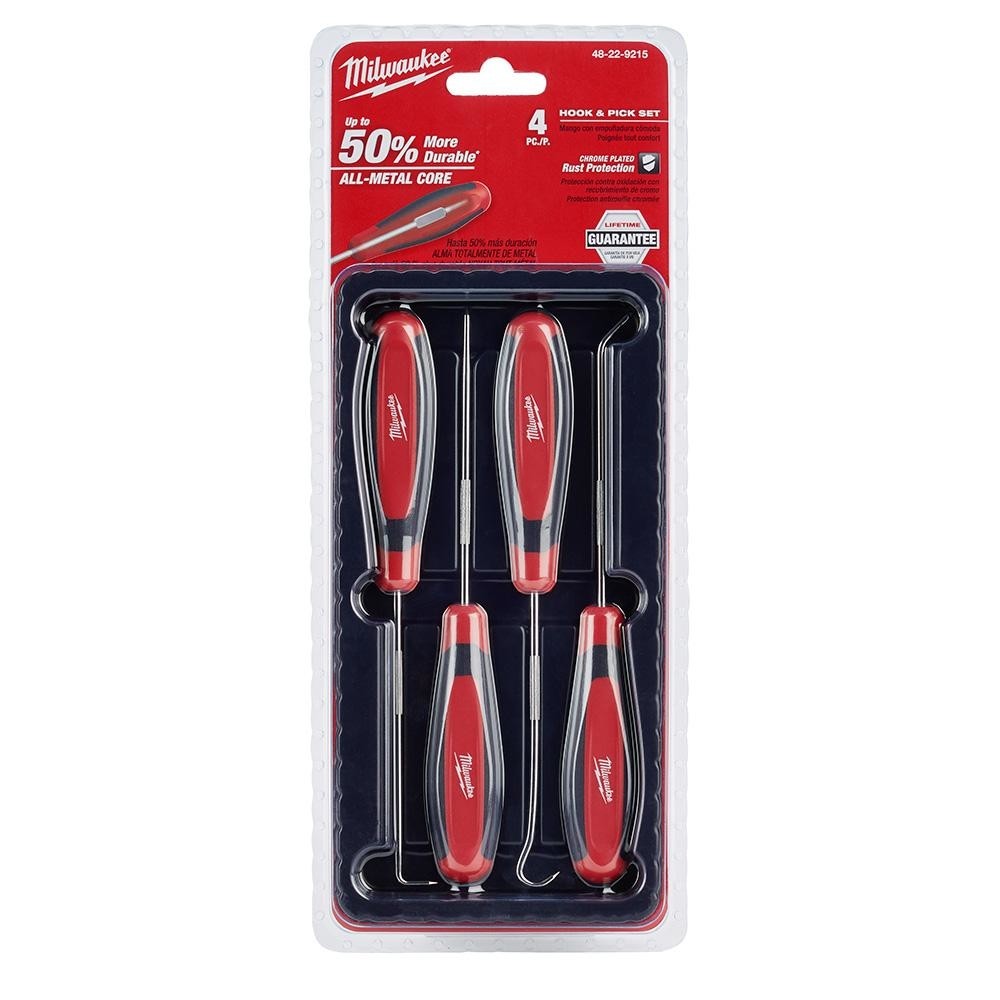 Milwaukee Hook and Pick Set 4 Pack Straight Offset 90 Degree Automotive Tool Kit