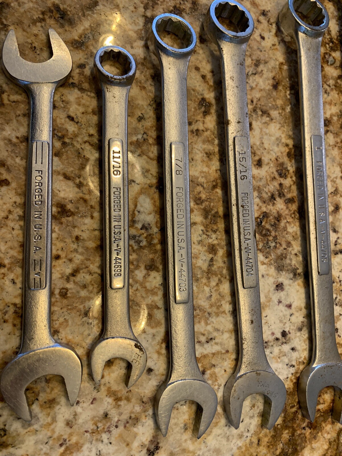 Lot of 7 Craftsman 1” 1-1/16″ 15/16″ 1.25″ 7/8″ 5/8″ 3/4″ 11/16″ Wrenches -V-