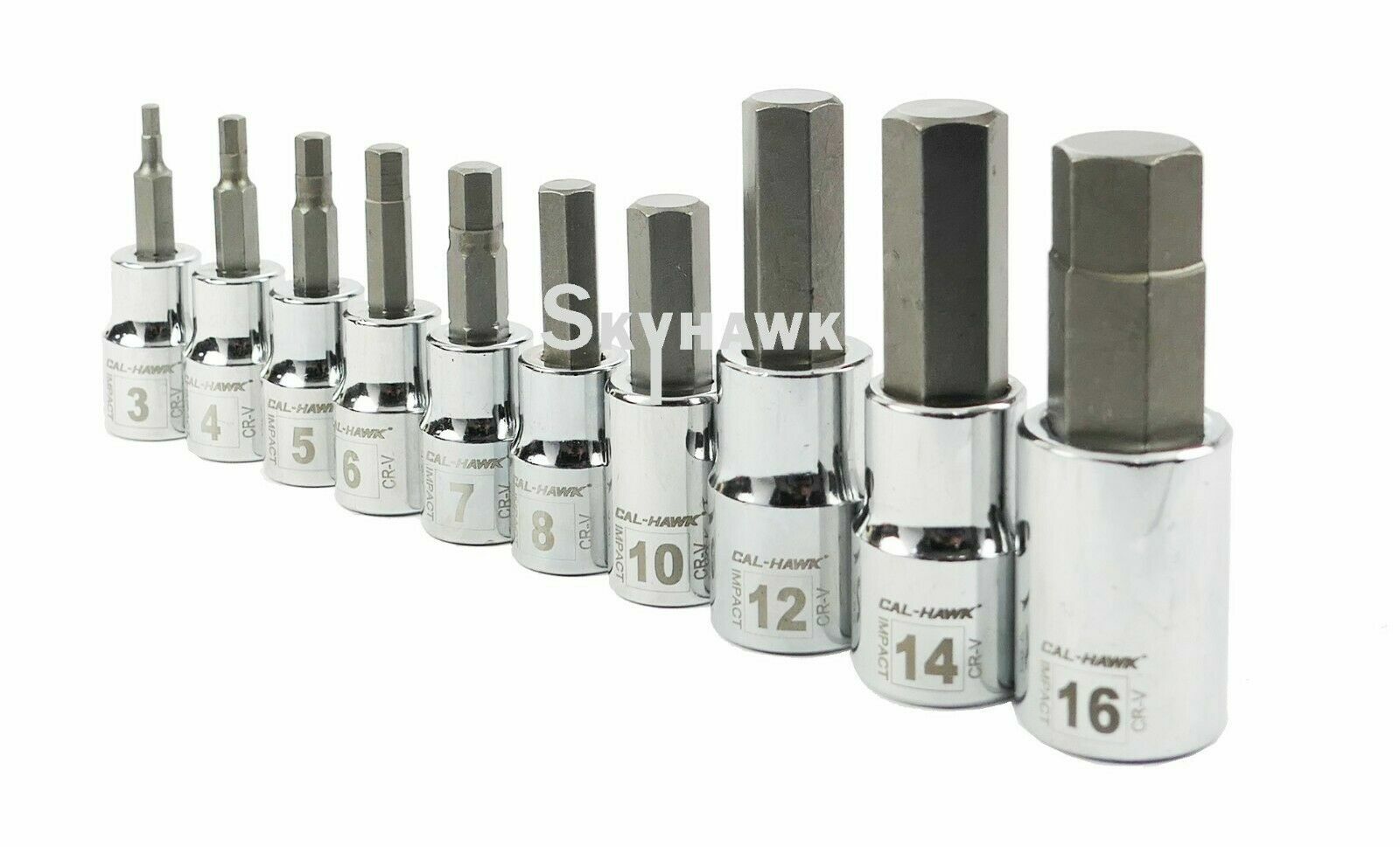 20pc Drop Forged SAE + Metric 3/8″ & 1/2″ Drive Hex Bit Allen Head Socket Bundle