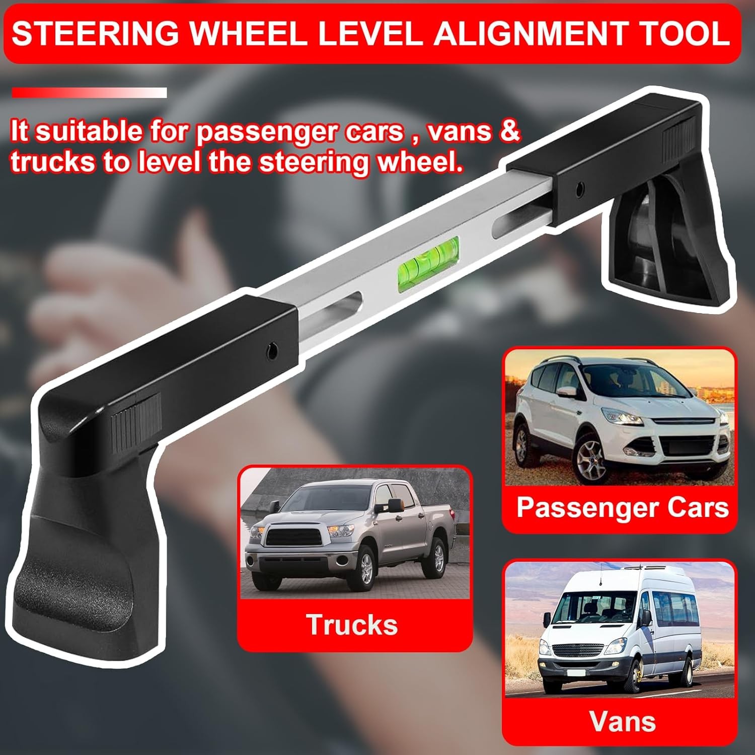 Steering Wheel Level Alignment Tool 270mm-340mm for Passenger Cars Vans