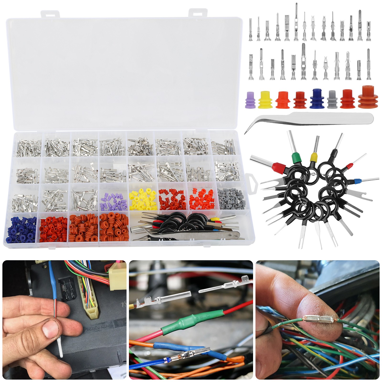 567PCS Connector Pins 26 Types Electrical Wire Terminal Kit 18PCS Extractor Tool