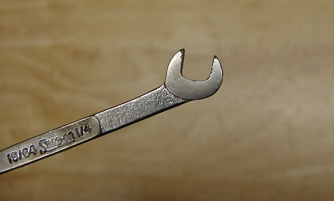 Vntg Snap-On DS 1516 USA 15/64″ X 1/4″ X 3-5/16″ Open End Wrench,1965 Date Code
