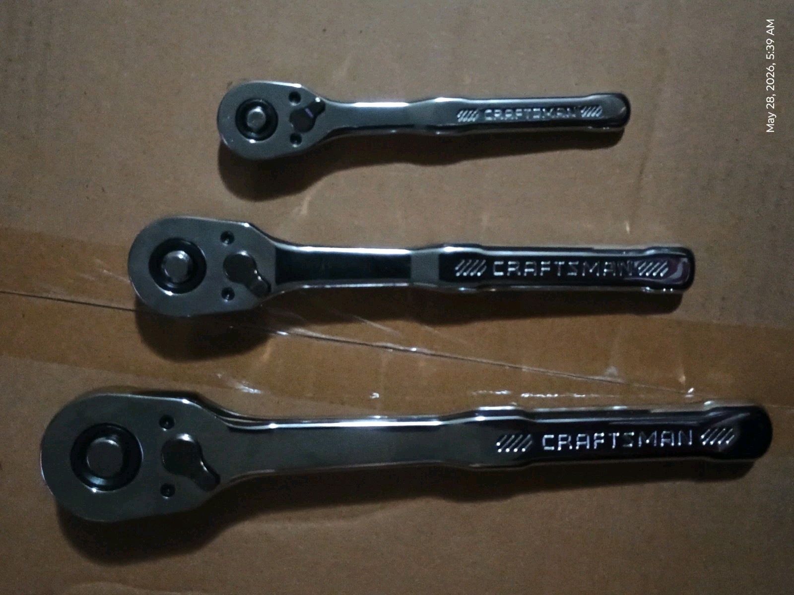 Set of 3 CRAFTSMAN Quick Release Low Profile Ratchet Set 1/4″ 3/8″ + 1/2″ Inch