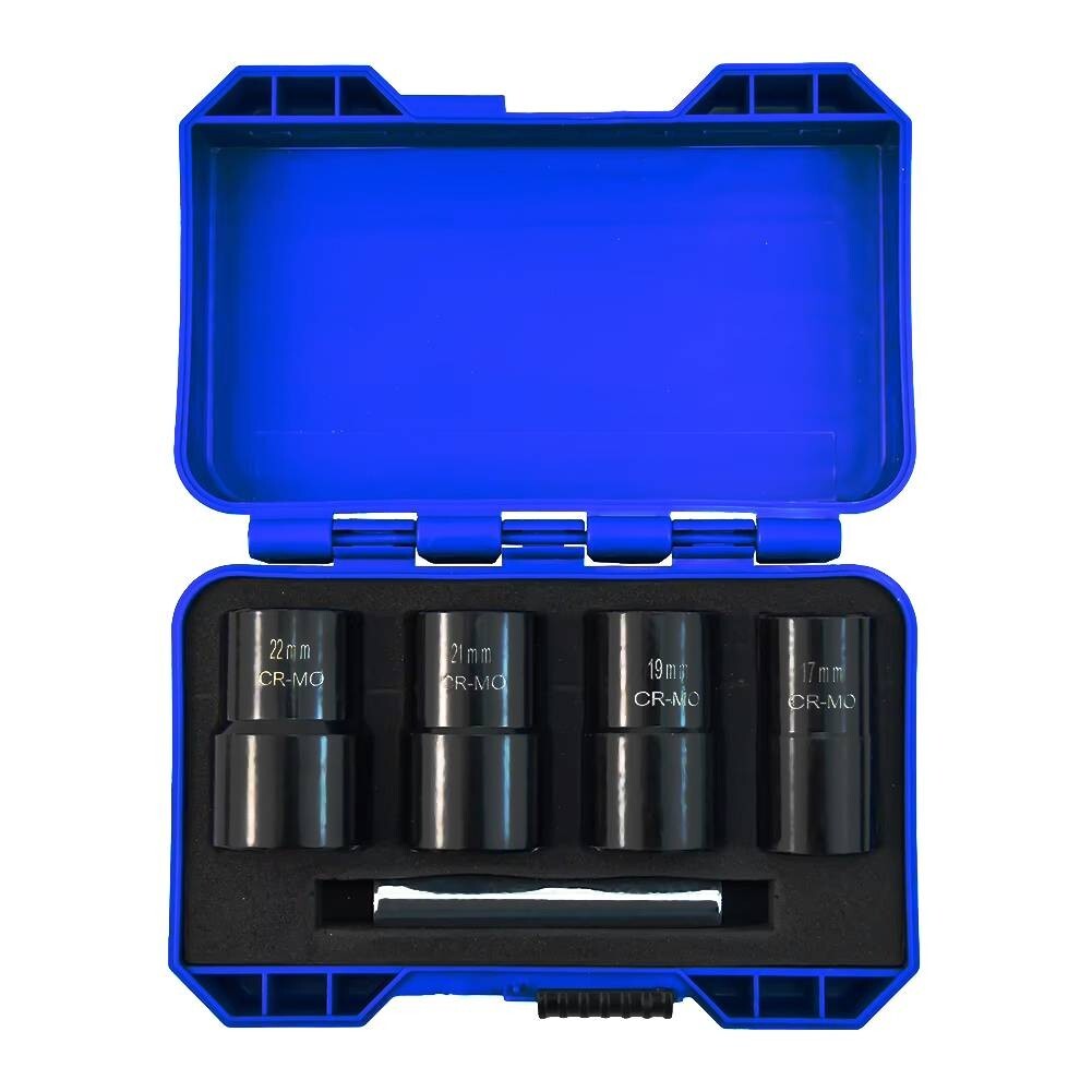 Bolt Nut Extractor 1/2″ Drive Impact Removal Socket Tool Set 17mm-19mm-21mm-22mm