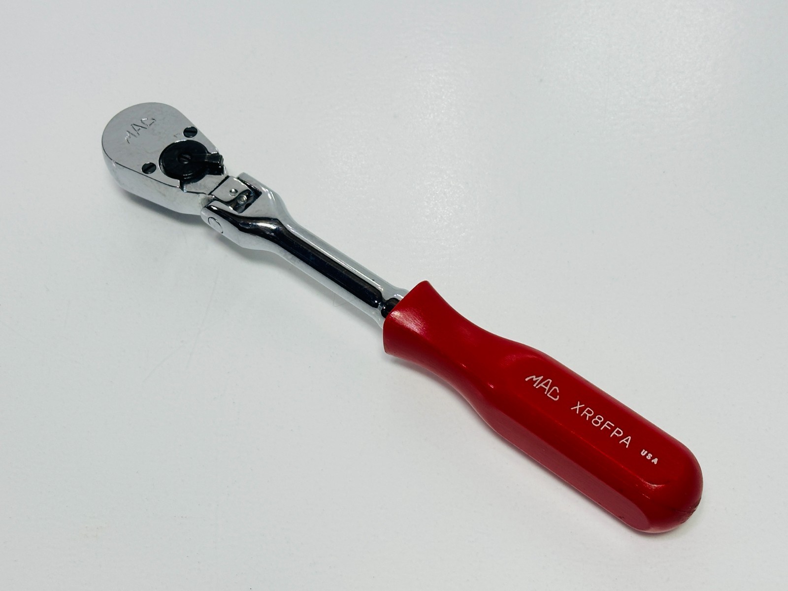 🇺🇸 MAC Tools USA XR8FPA 3/8″ Drive Flex Head Ratchet, Red Hard Handle
