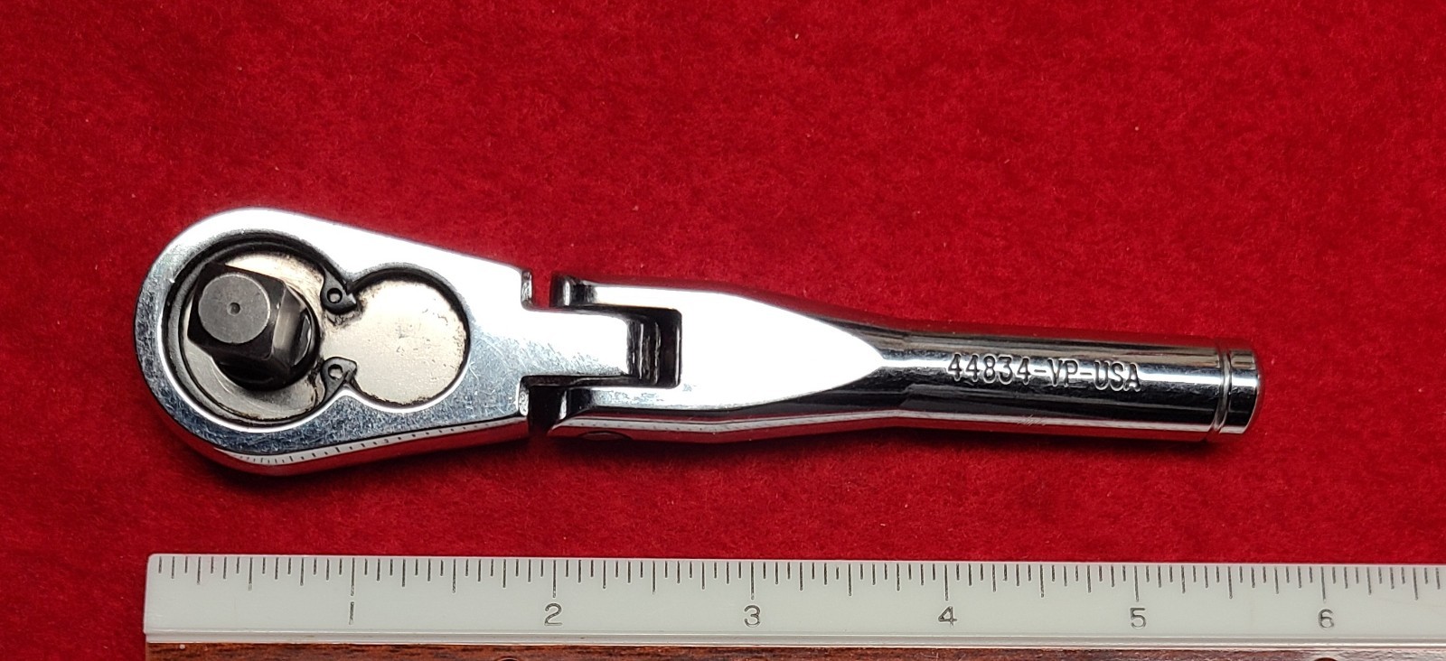 Lot-of-2 Craftsman USA Ratchets: 3/8″ Flex-Head Stubby VP44834 and 1/4″ VP44807