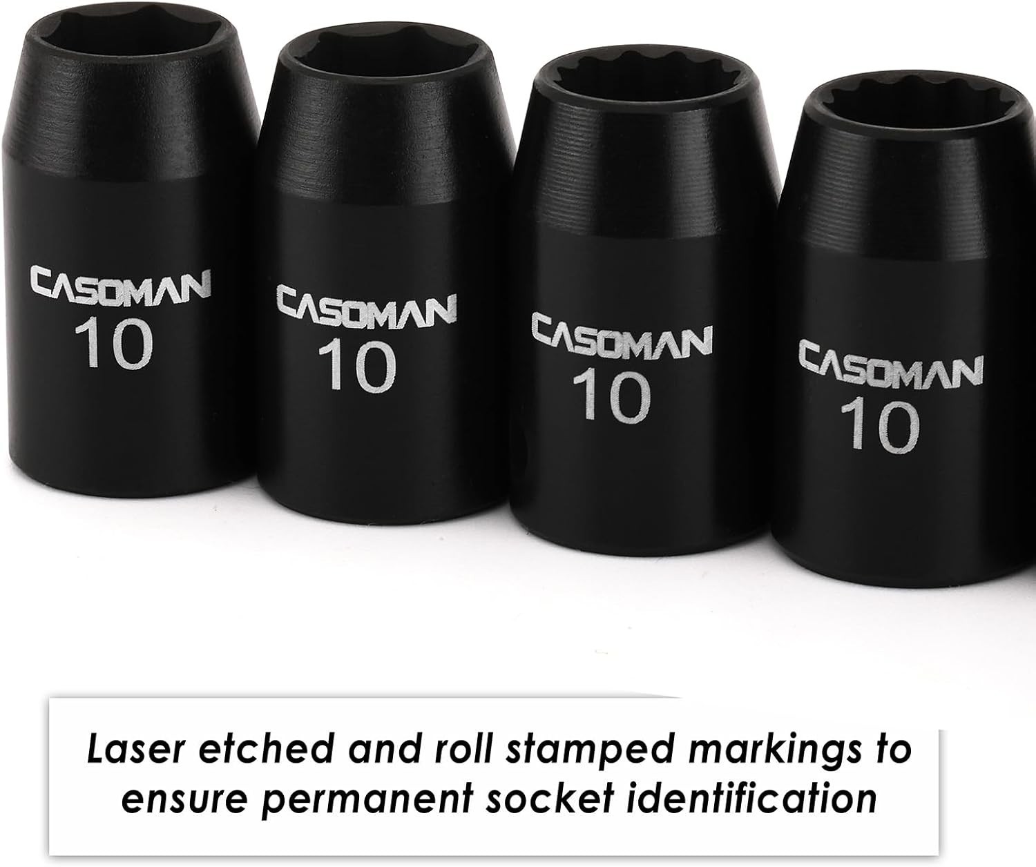 6-Piece Impact Socket Set with High-Visibility Markings for Fast Size Selection