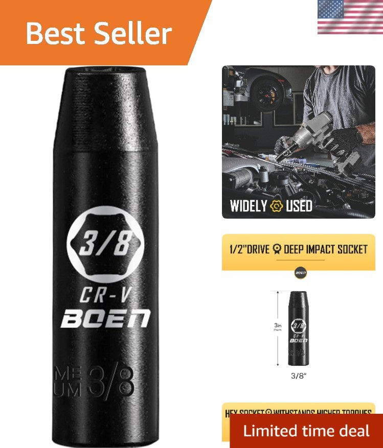 Durable 1/2″ Drive Impact Socket – Laser Marked, 6-Point, Automotive Essential