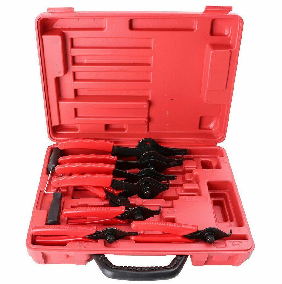 11 PC Circlip Snap Ring Pliers Set Heavy Duty Heat Treated Steel Vinyl Handles