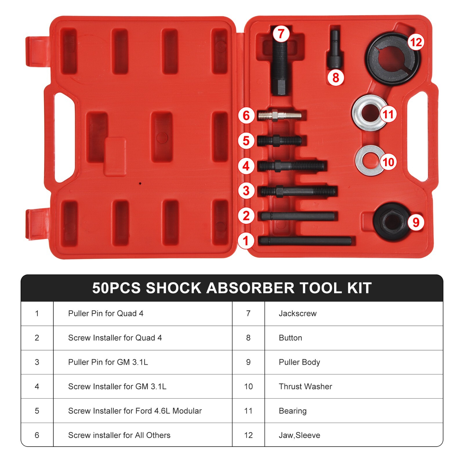 12Pc Pulley Puller Remover Installer Kit Power Steering Pump Alternator Pulley