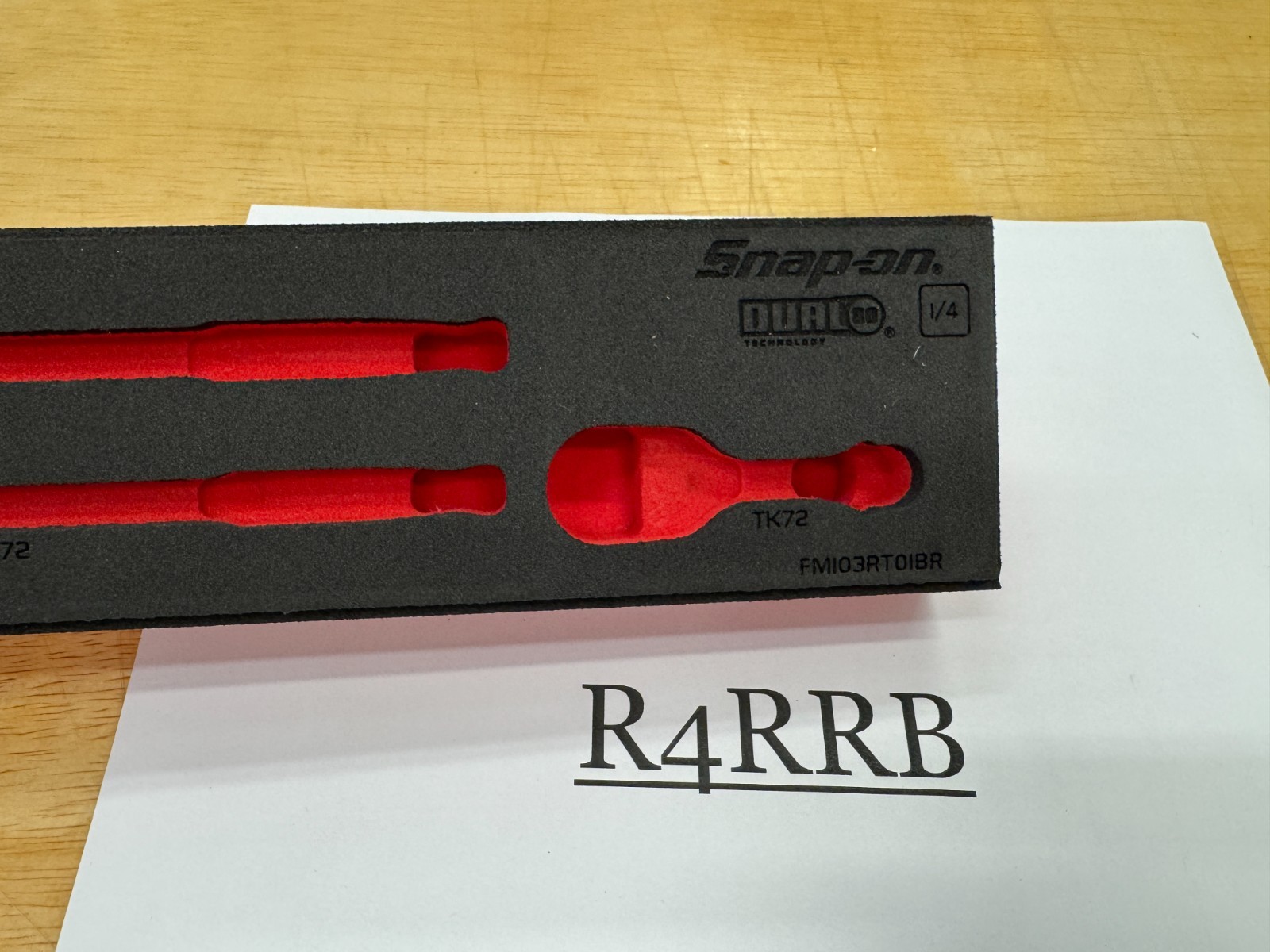 Snap-on Tools RED FOAM ORGANIZER for 3pc 1/4″ Drive Ratchet Set FM103RT01BR
