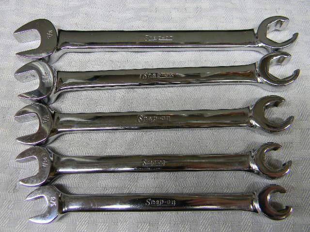 SNAP-ON 5PC SAE 6PT OPEN-END/FLARE NUT WRENCH SET 3/8″-5/8″ #RXS605B