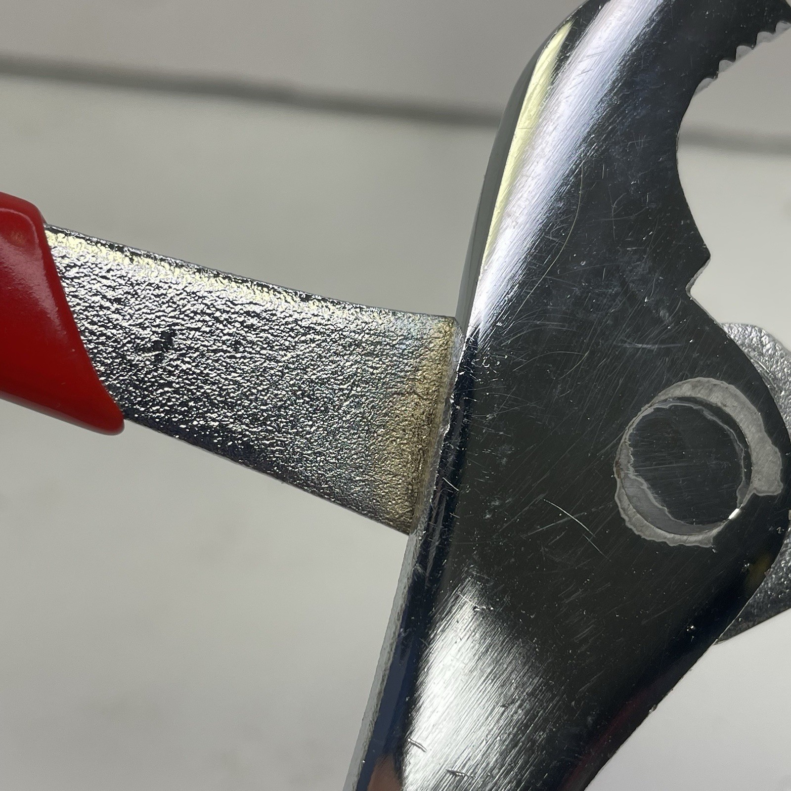 Angle nose battery nut pliers – red handle – 7.5 in – used