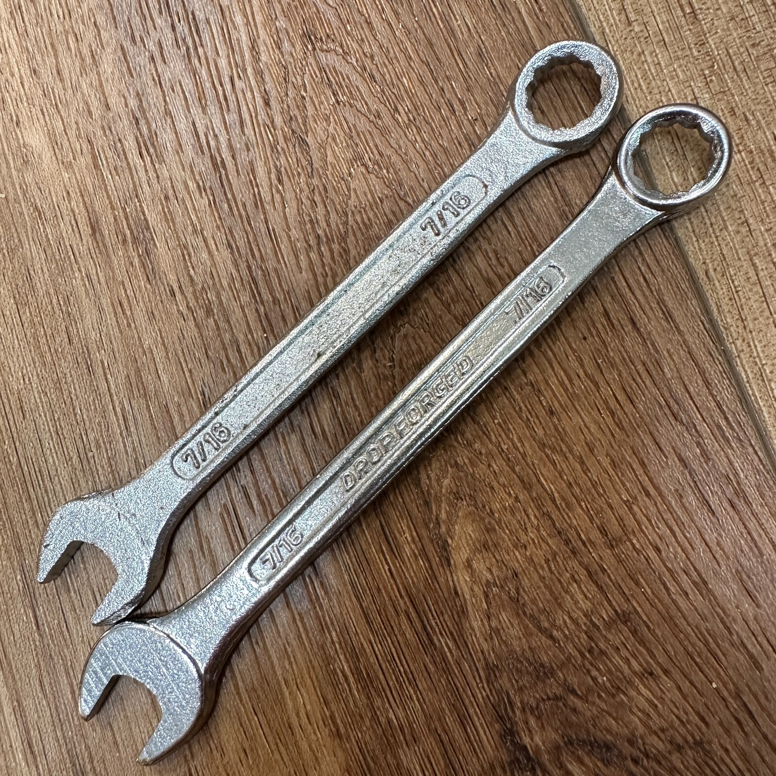 Lot of 2 Vintage Generic 7/16″ Combination Wrench 12 Point