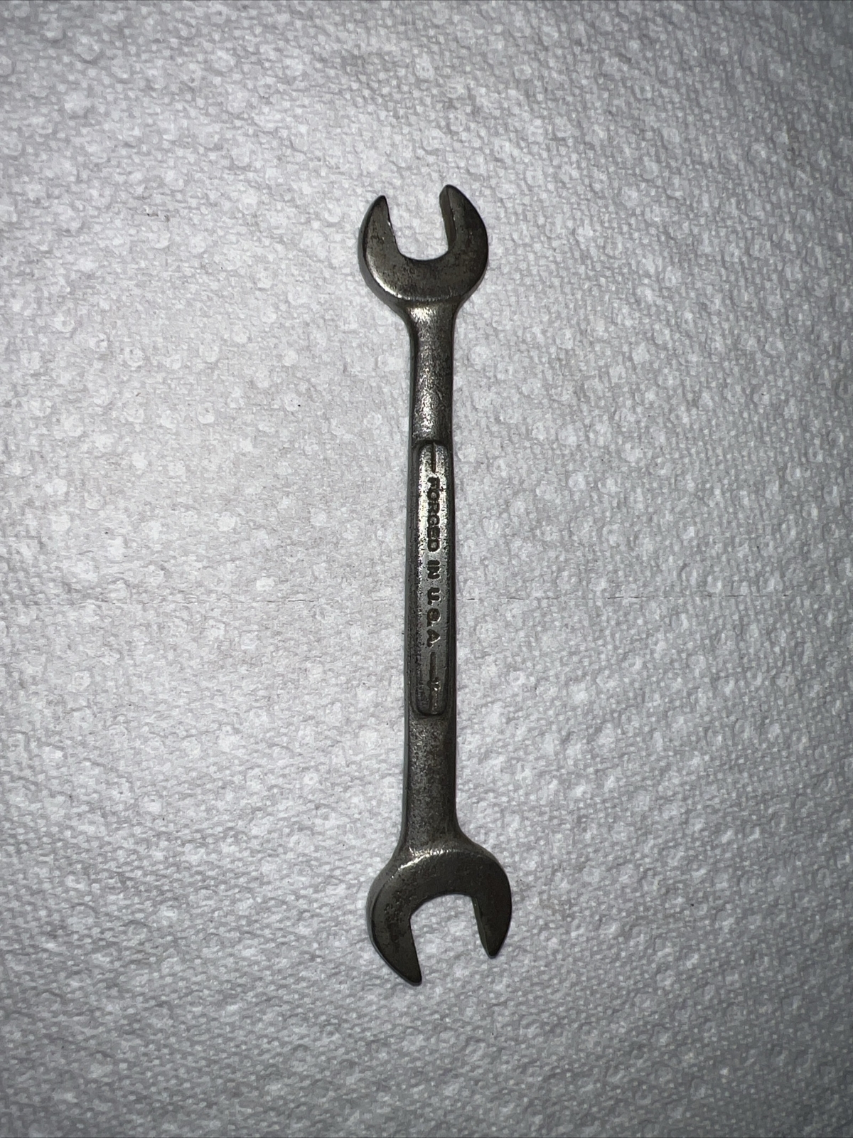 Vintage Craftsman Forged in USA V Series Open End Wrench Nickel 3/8″ 7/16″